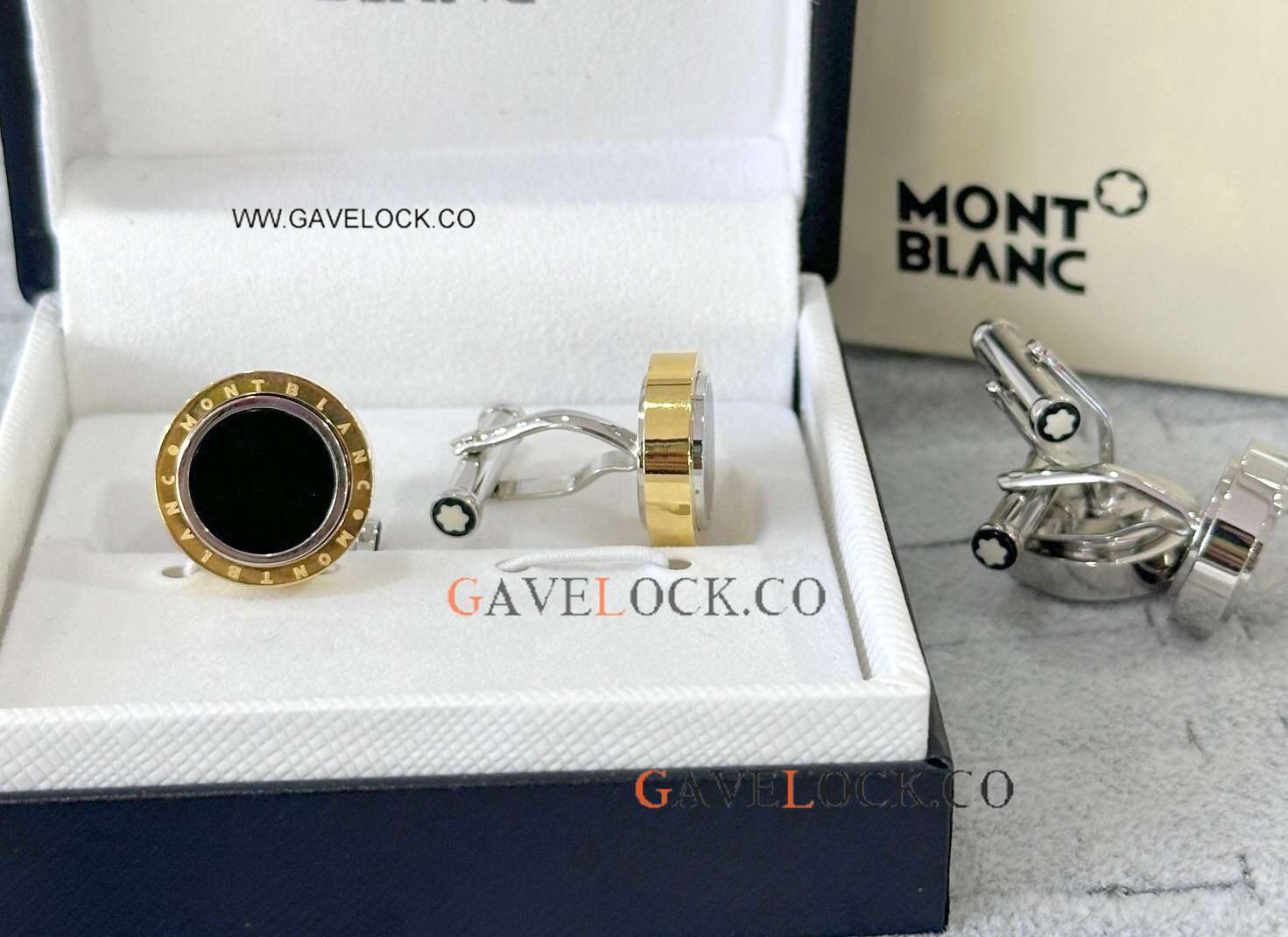 Low Price Mont Blanc Gold&Silver Cufflinks